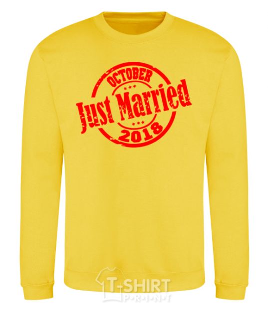 Sweatshirt Just Married October 2018 yellow фото