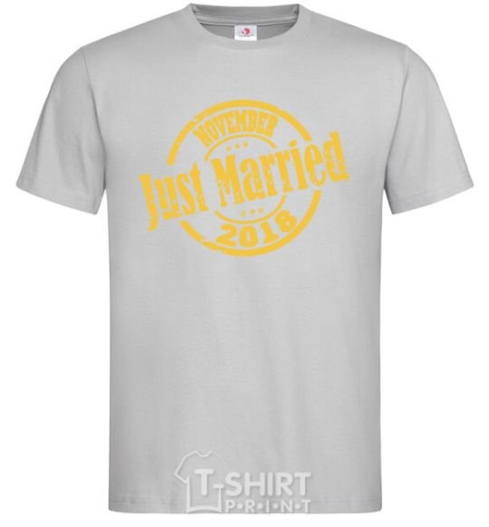 Men's T-Shirt Just Married November 2018 grey фото