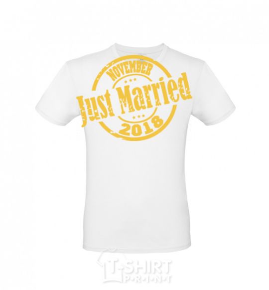 Men's T-Shirt Just Married November 2018 White фото