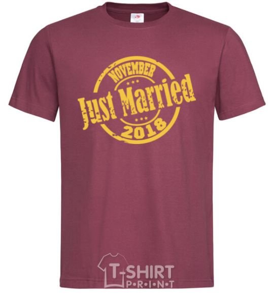 Men's T-Shirt Just Married November 2018 burgundy фото