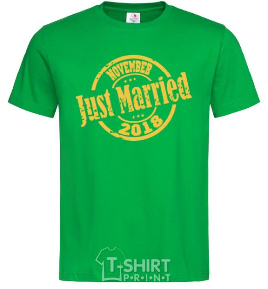 Men's T-Shirt Just Married November 2018 kelly-green фото