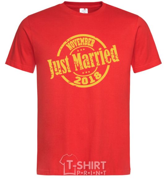 Men's T-Shirt Just Married November 2018 red фото