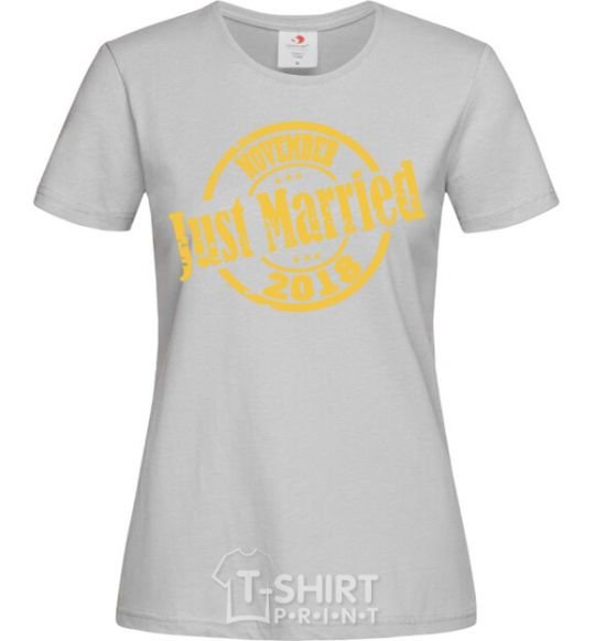 Women's T-shirt Just Married November 2018 grey фото