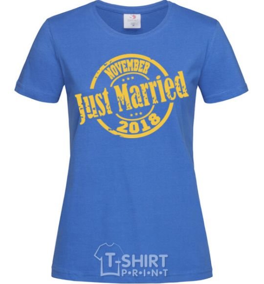 Женская футболка Just Married November 2018 Ярко-синий фото