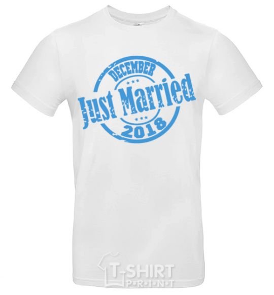 Men's T-Shirt Just Married December 2018 White фото