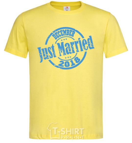Men's T-Shirt Just Married December 2018 cornsilk фото