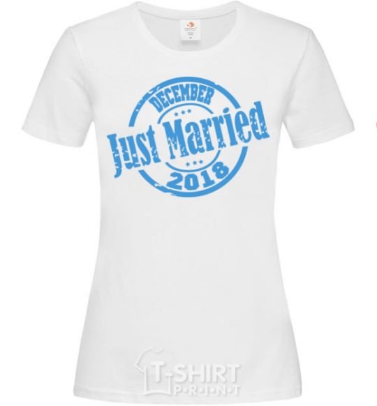 Women's T-shirt Just Married December 2018 White фото