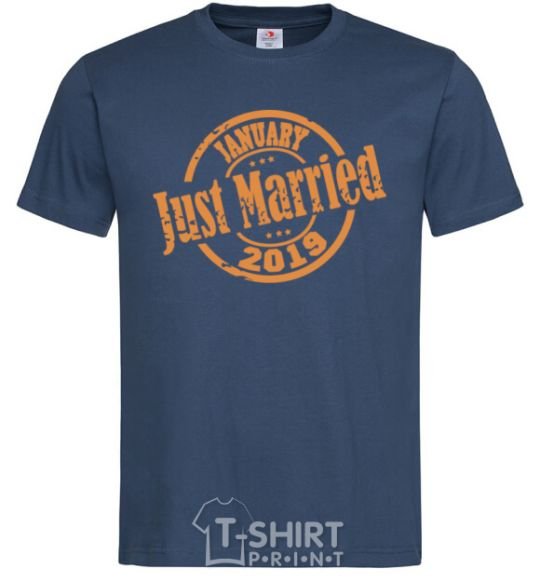 Men's T-Shirt Just Married January 2019 navy-blue фото