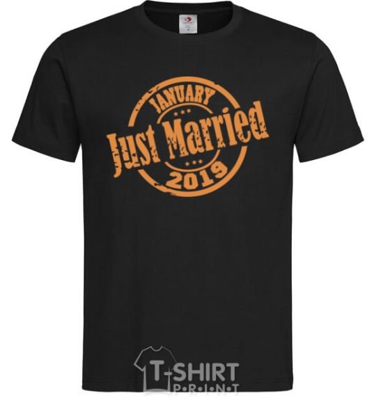 Men's T-Shirt Just Married January 2019 black фото