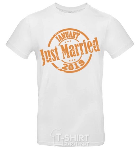 Мужская футболка Just Married January 2019 Белый фото