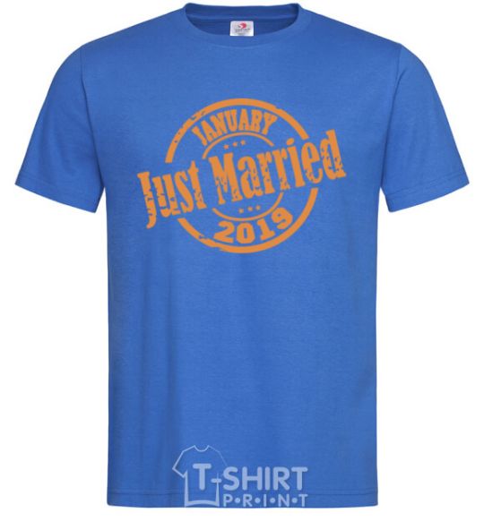 Мужская футболка Just Married January 2019 Ярко-синий фото