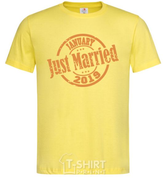 Мужская футболка Just Married January 2019 Лимонный фото
