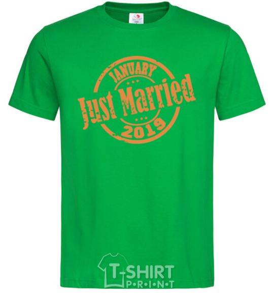 Men's T-Shirt Just Married January 2019 kelly-green фото