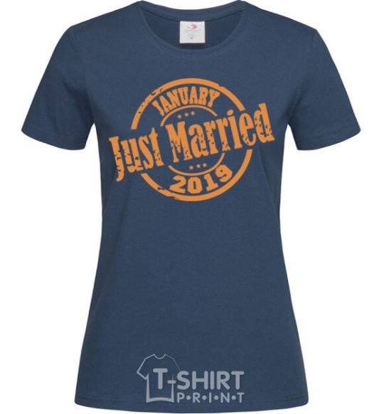 Женская футболка Just Married January 2019 Темно-синий фото