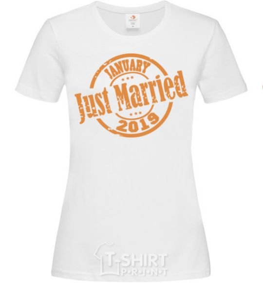 Женская футболка Just Married January 2019 Белый фото