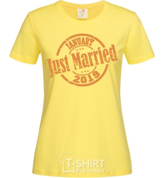 Женская футболка Just Married January 2019 Лимонный фото