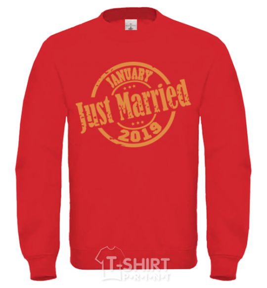 Sweatshirt Just Married January 2019 yellow фото