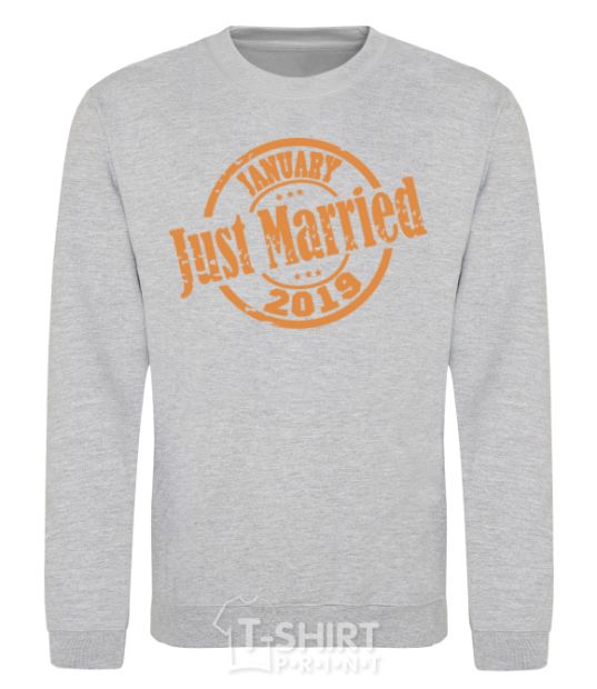 Sweatshirt Just Married January 2019 sport-grey фото