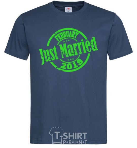 Men's T-Shirt Just Married February 2019 navy-blue фото