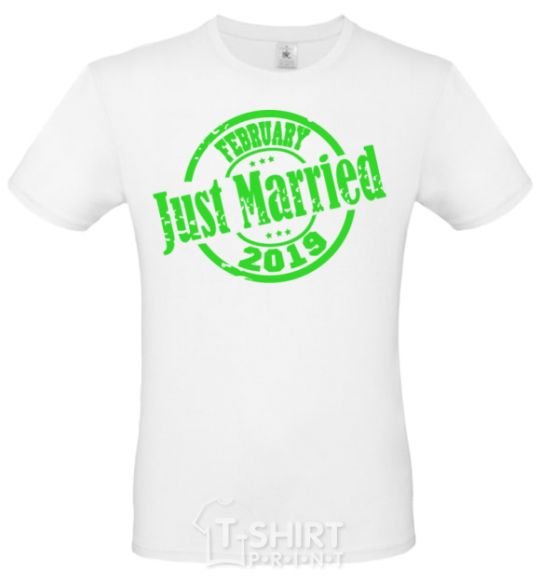 Men's T-Shirt Just Married February 2019 White фото