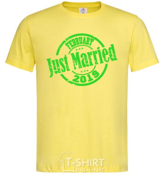 Men's T-Shirt Just Married February 2019 cornsilk фото