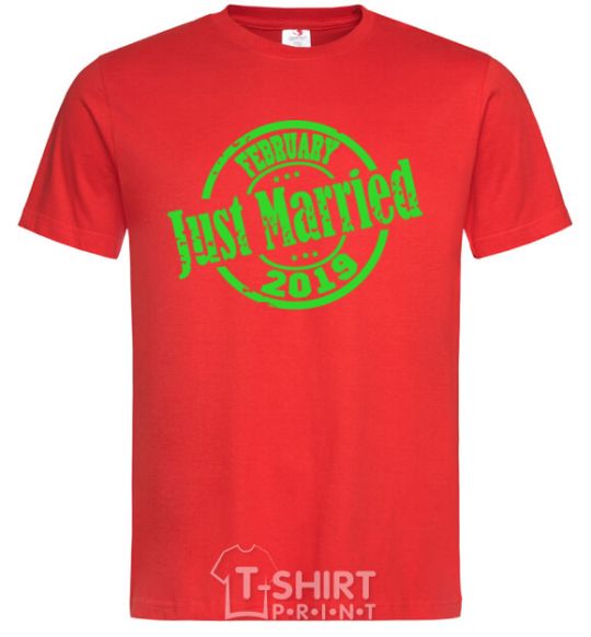 Men's T-Shirt Just Married February 2019 red фото