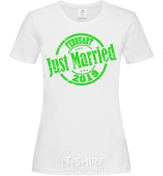 Женская футболка Just Married February 2019 Белый фото