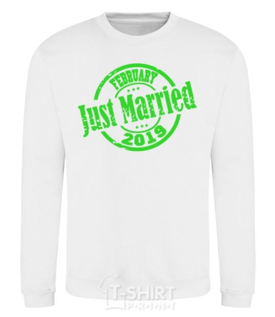 Sweatshirt Just Married February 2019 White фото