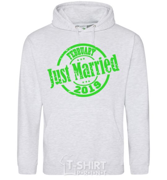 Men`s hoodie Just Married February 2019 sport-grey фото