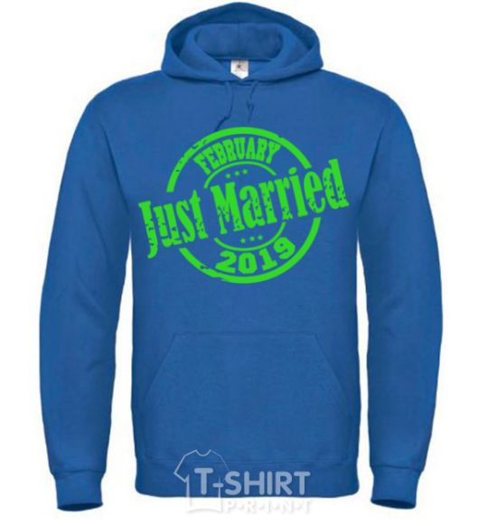 Men`s hoodie Just Married February 2019 royal фото