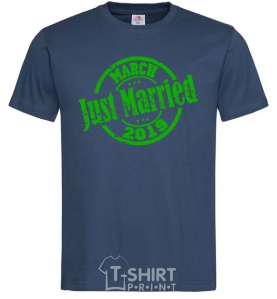 Men's T-Shirt Just Married March 2019 navy-blue фото