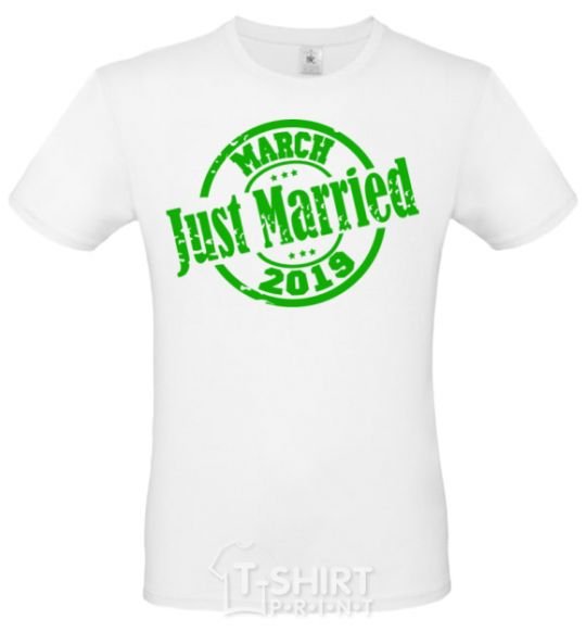 Men's T-Shirt Just Married March 2019 White фото