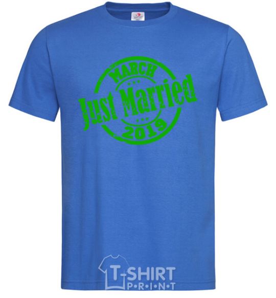 Men's T-Shirt Just Married March 2019 royal-blue фото