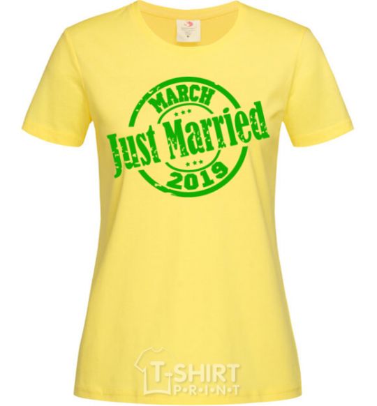 Женская футболка Just Married March 2019 Лимонный фото