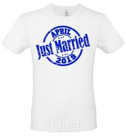 Men's T-Shirt Just Married April 2019 White фото