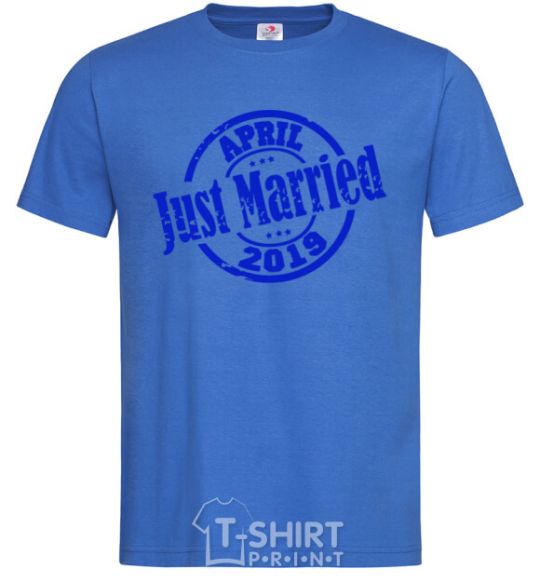 Мужская футболка Just Married April 2019 Ярко-синий фото