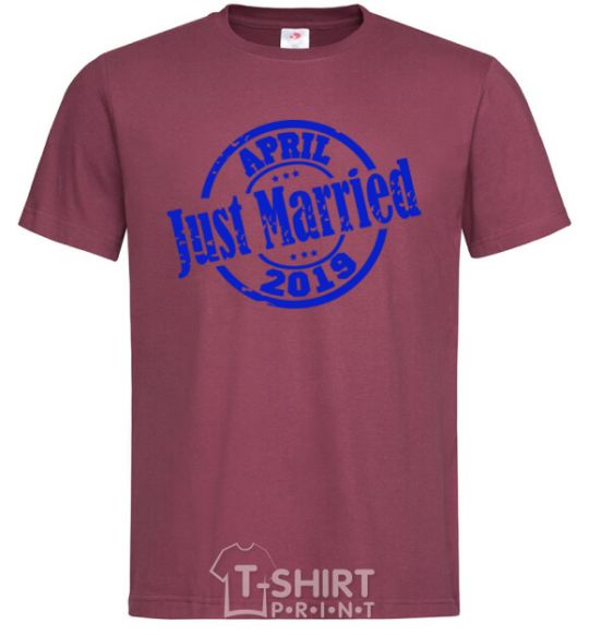 Мужская футболка Just Married April 2019 Бордовый фото