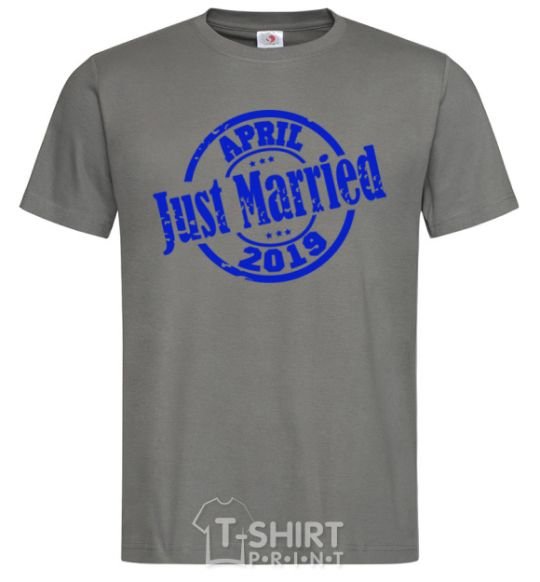 Men's T-Shirt Just Married April 2019 dark-grey фото