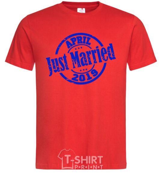 Мужская футболка Just Married April 2019 Красный фото
