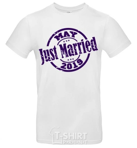 Men's T-Shirt Just Married May 2019 White фото