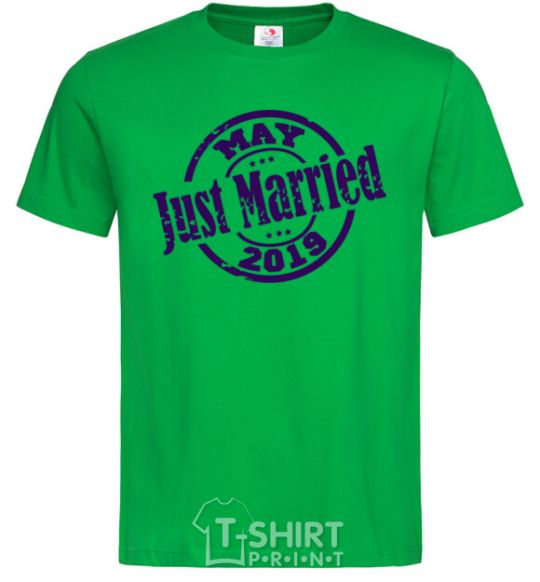 Men's T-Shirt Just Married May 2019 kelly-green фото