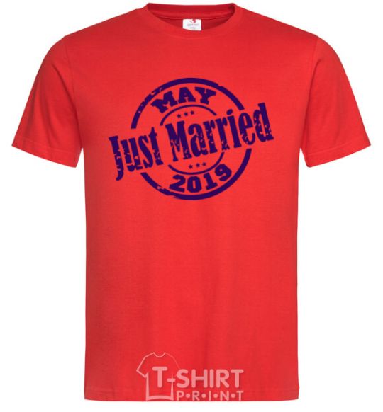 Men's T-Shirt Just Married May 2019 red фото