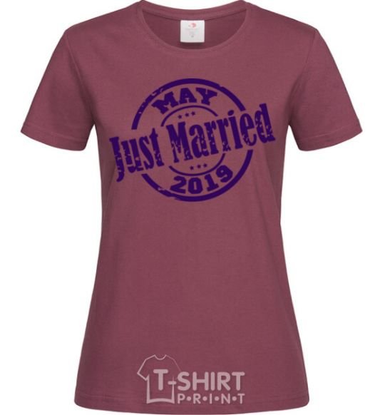 Женская футболка Just Married May 2019 Бордовый фото