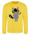 Sweatshirt A raccoon and a flower yellow фото