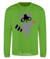 Sweatshirt A raccoon and a flower orchid-green фото