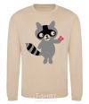 Sweatshirt A raccoon and a flower sand фото