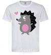 Men's T-Shirt A hedgehog and a heart White фото