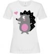 Women's T-shirt A hedgehog and a heart White фото