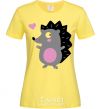 Women's T-shirt A hedgehog and a heart cornsilk фото