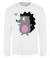 Sweatshirt A hedgehog and a heart White фото